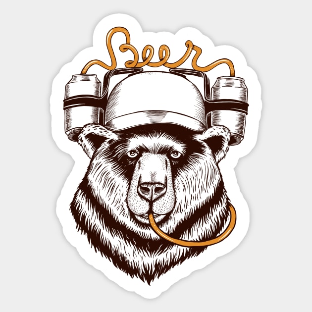 bear love beer Sticker by coffeeman